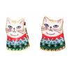 [Q5782] — Золотые разноцветные дизайнерские серьги «Кошки» — 10x8 мм