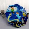 1pc Peter Pan's Midnight Adventure Pattern Automatic Umbrella is Fashionable and Good-Looking, a Portable 3-Fold Umbrella, Suitable for Trav