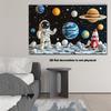 2D Kids Space Astronaut Tapestry, Planets Moon Wall Hanging for Bedroom & Playroom