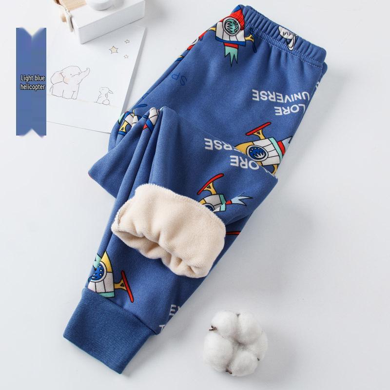 Детские зимние брюки на флисе - Толстые, теплые, с принтом для мальчиков и девочек