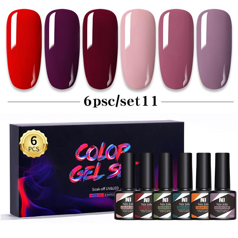 Набор клея для лака для ногтей 8 мл 6 бутылочек в коробке клей для дизайна ногтей Barbie японский цветной клей для ногтей клей для фототерапии
