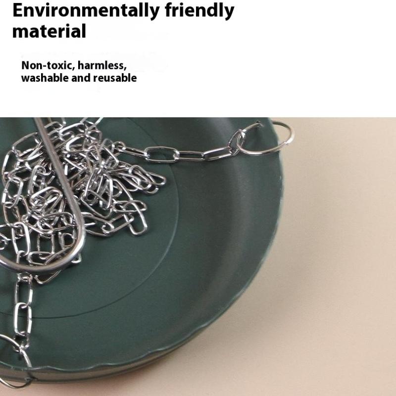 Hanging Bird Feeder Adjustable Chain Hanging Parrot Feeder Small Birds Food Tray For Patio Balcony Tree Outside Bird Supplies