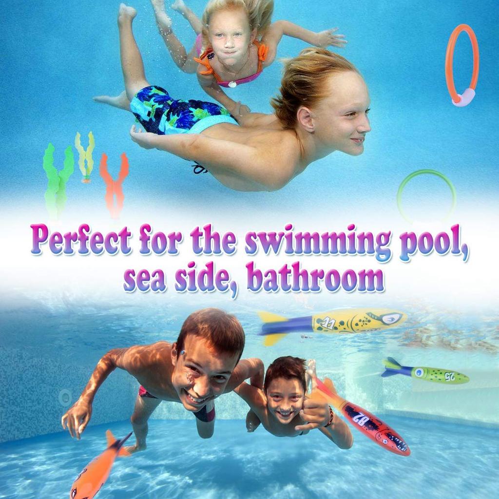 LW SPPORT Swimming Pool Toys for Diving, Swimming Training, Water Play, Precious Parent-Child Time, Kids, Boys, Girls, Gift, Birthday (30 Pieces)