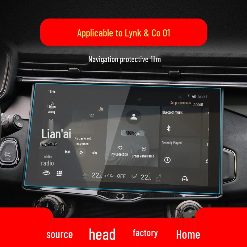 Compatible with 26 Lynk & Co 01 models, the tempered film protects the 06EM-P console, 07EM-P panel, and interior screens.