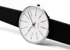 ARNE JACOBSEN Watch 34mm Scandinavian Design Daily Life Waterproof Design Without Second BANKERS White Black Leather (Quiet Hand) 53101-1601