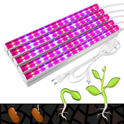 T5 Трубка Лампа Светодиодная лампа для выращивания растений Овощные семена цветов Выращивание палаток Освещение коробок Фитолампы Полный спектр 85-265 В Светодиодная фитолампа с адаптером ЕС