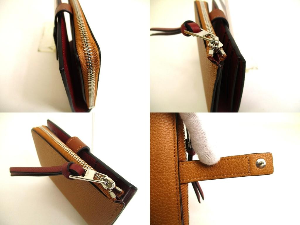 Authentic LOEWE Light Camel Pecan Color Leather Bifold Wallet Compact Wallet #a931  Refurbished