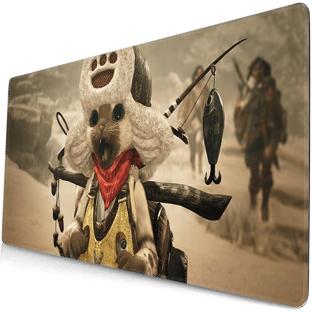 Большой игровой коврик для мыши Аниме Hunter Wilds Коврик для мыши Monster ACG Коврик для мыши Игровой Профессиональный Ryūko Нескользящий коврик для клавиатуры Настольный коврик