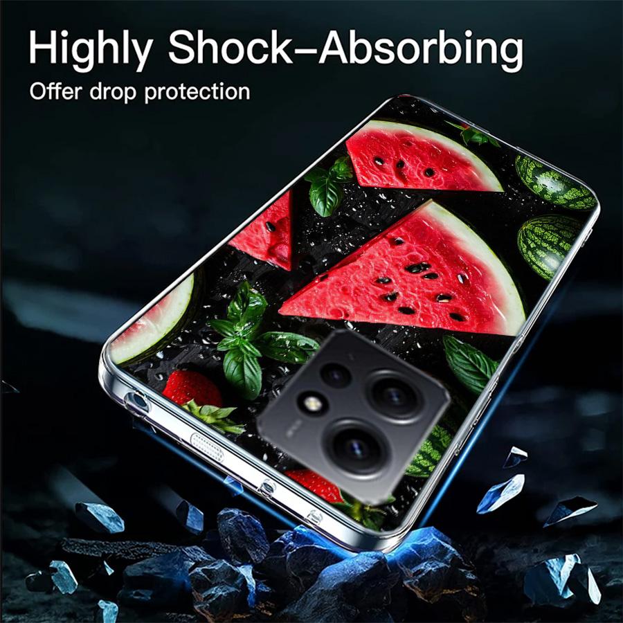 Летний арбузный чехол для телефона For Redmi 12 13C 12C 15C 9 10 10C Note 13 Pro Plus 14 15 Pro 9T 9C 9A TPU Мягкий чехол Прозрачный Ce