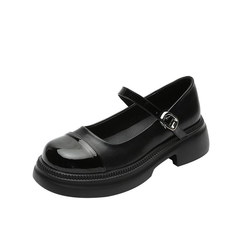 Туфли Мэри Джейн маленькие ароматные женские весна 2025 новые с открытым вырезом ретро цветные маленькие кожаные туфли милые на толстом каблуке женские туфли