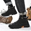 Рабочая обувь мужская 2025 новая зимняя бархатная теплая уличная повседневная обувь средней высоты на мягкой подошве противоскользящая обувь для альпинизма большого размера