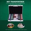 Poker Case Poker Set 200 Poker Chips 2x Card Deck 5x Dice 1x Aluminum Case Poker Set Chips Case Aluminum + Polystyrene 29.5x20.5x6.5 cm