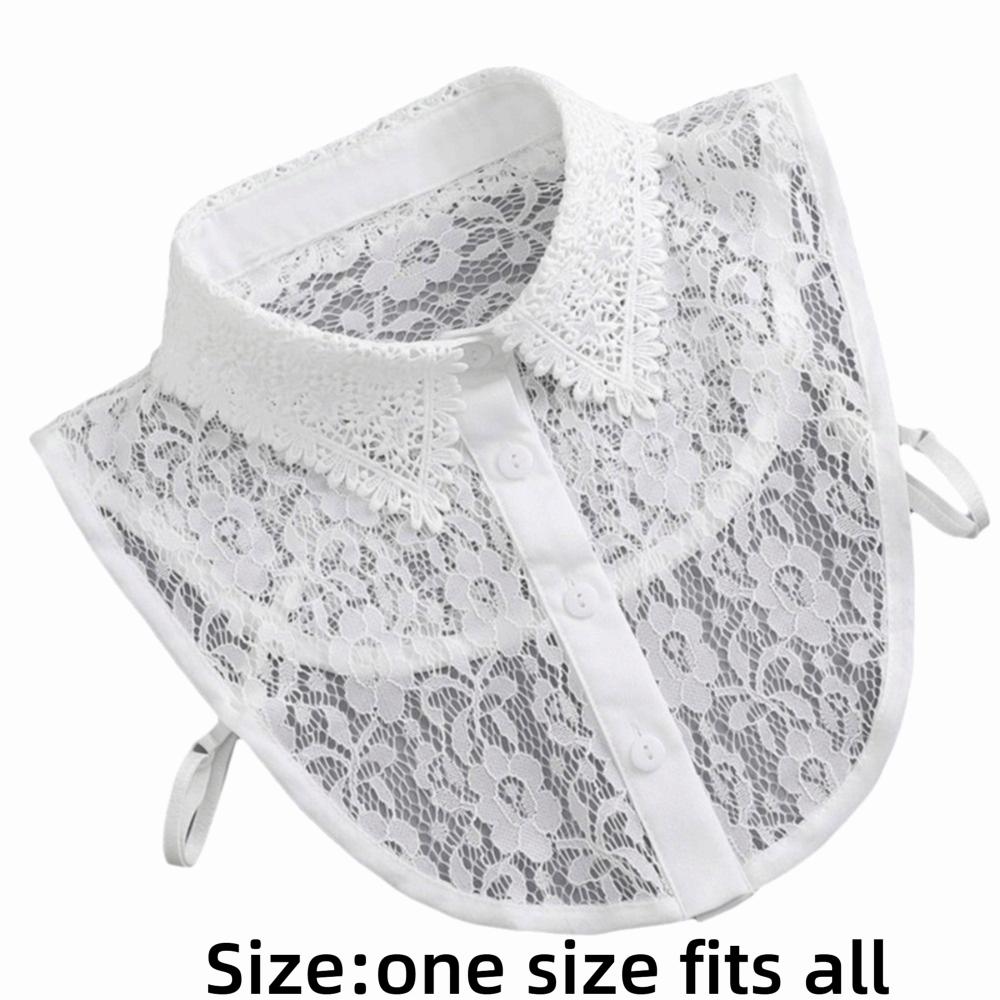 Breathable Fake Collar Pure Color Vintage Lace False Blouse Collar Fashionable Front Tie Detachable Collar Children's Wear