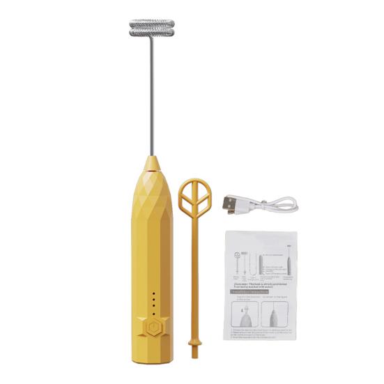 Electric Stirrer Milk Frother Handheld Stainless Steel Mixer Low Noise Rechargeable Electric Coffee Household Egg Whisk