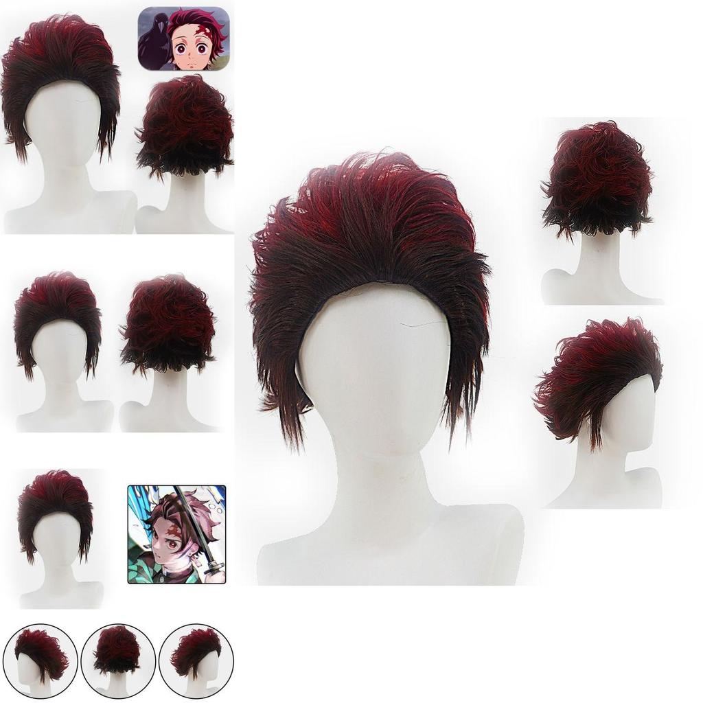 Tanjirou Koamon Cosplay Anime Short Wig High Quality Fashionable Design 20cm