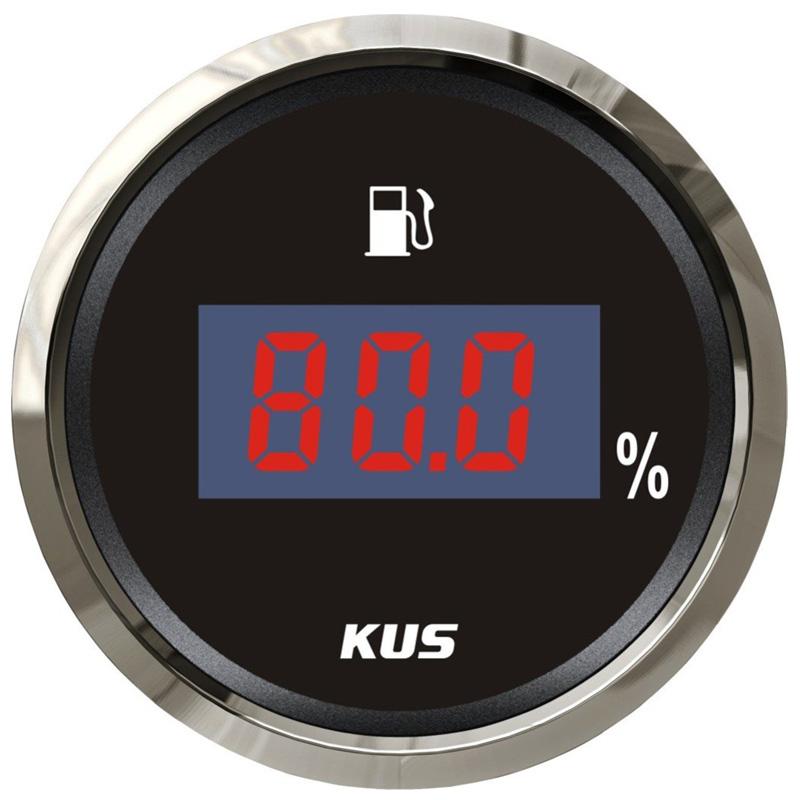 KUS 0-100% Digital Fuel Gauges 52mm 240-33ohm Input Signal Fuel Level Meters 0-190ohm European Standard Instrument for Car Ships