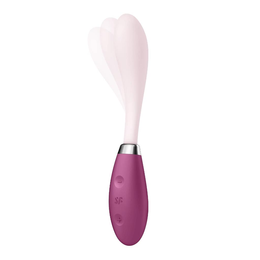Satisfyer Flex 3 Berry Flexible Vibrator Bendable Slim G Spot Clitoris Simultaneous Stimulation Flexible Flexible Clitoral Orgasm Medium Orgasm Two