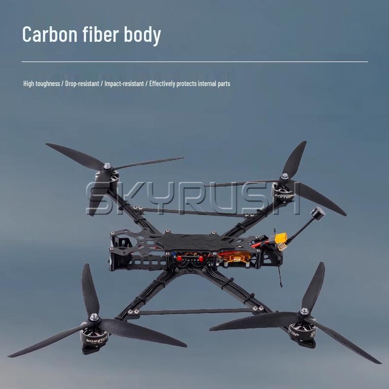 Готовый к полету FPV гоночный дрон SKYRUSH с оптоволоконным каналом связи (Китайская версия)