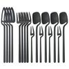 16Pcs/Set Black Matte Dinnerware 304 Stainless Steel Cutlery Set Knives Fruit Fork Spoons Dinner Set Kitchen Flatware Tableware