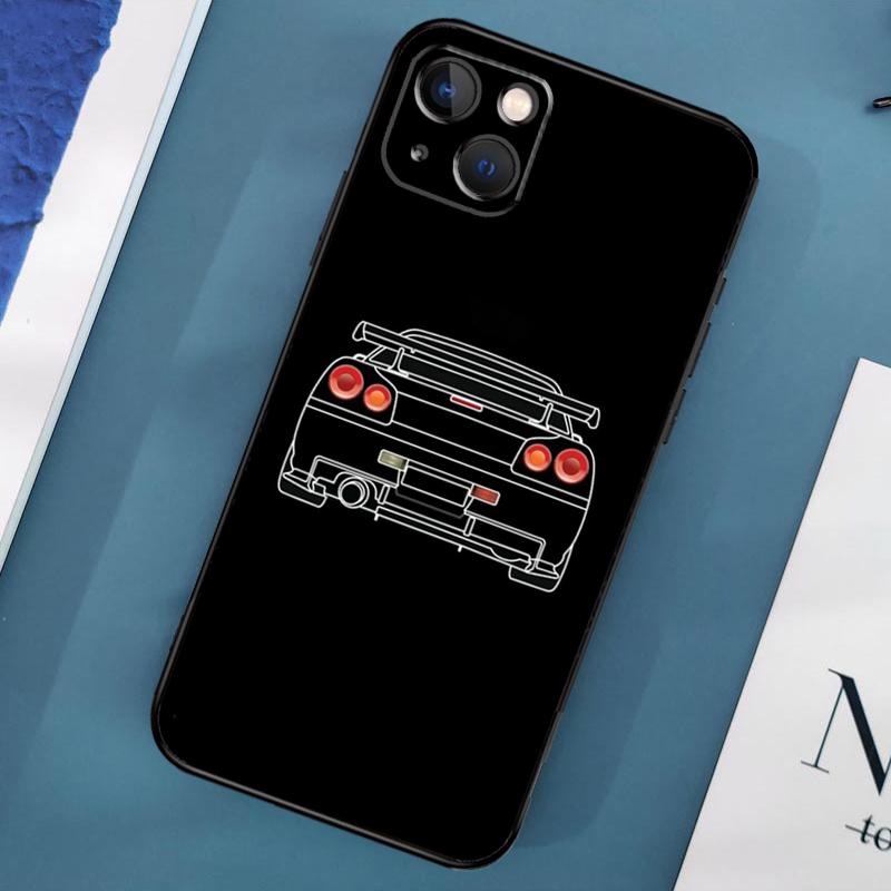 Sports Car JDM Drift Phone Case For iPhone 15 13 12 11 14 Pro Max Mini X XR XS MAX SE 2020 7 8 Plus Back Cover