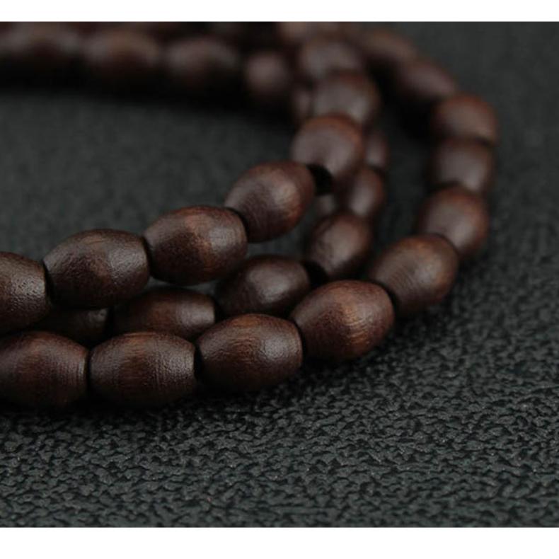 Ethnic Elephant Necklace Versatile Wooden Long Sweater Chain Handmade Vintage Buddha Cotton and Hemp Accessories Pendant