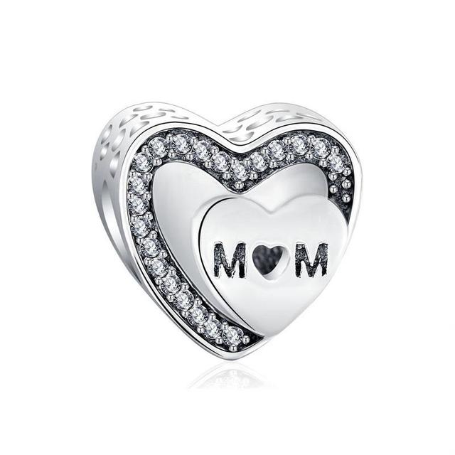 Новые сверкающие бусины Love You Mum Infinity Heart, подходят для оригинального модного браслета, ювелирные изделия своими руками для женщин