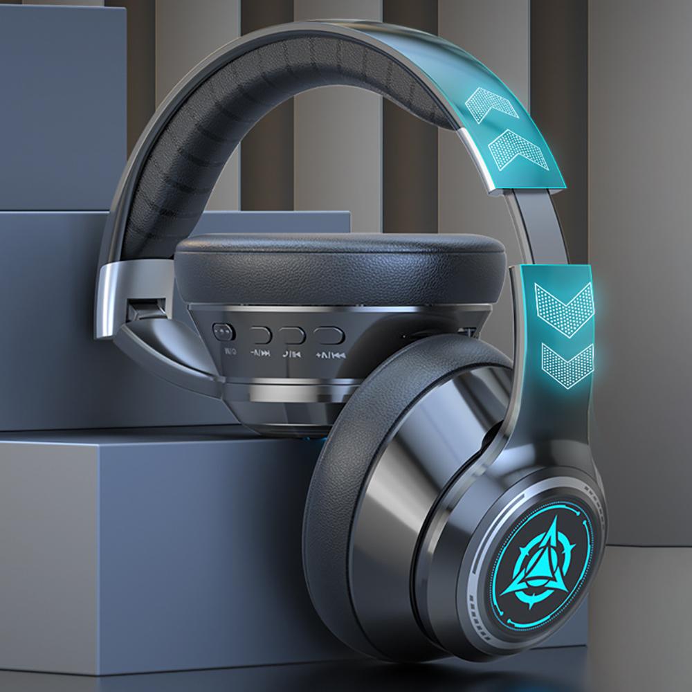 Беспроводные Bluetooth 5.2 Наушники с Шумоподавлением Mega Bass Накладные Беспроводные Наушники для Компьютера Слот для Карты Амбушюры
