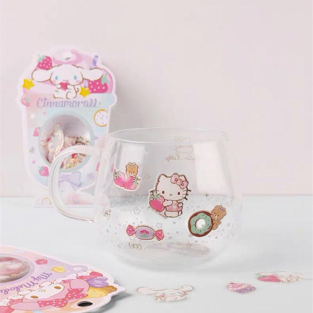 Оригинальный набор наклеек Sanrio Hello Kitty Cinnamoroll Melody Наклейки для ноутбука, телефона, скейтборда Мультяшная наклейка для девочек