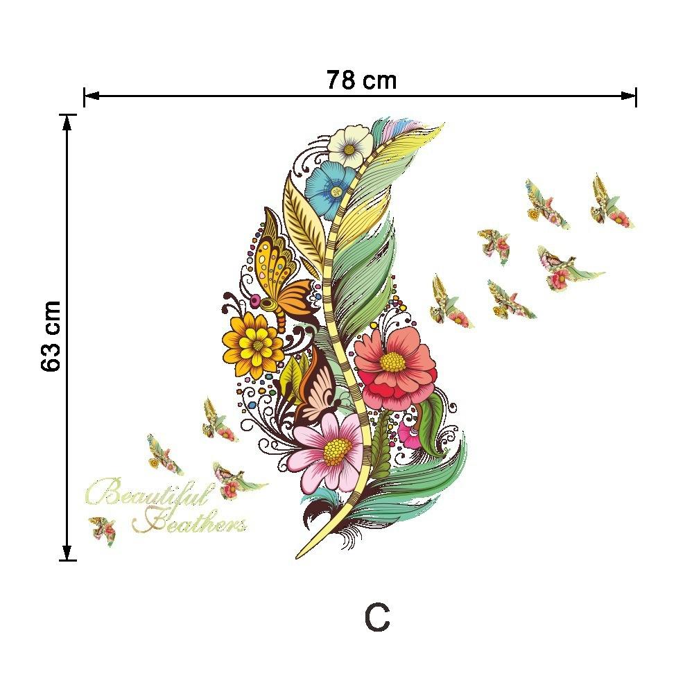 Наклейка на стену, перо, бабочка, вход, ПВХ, декор, обои «сделай сам»