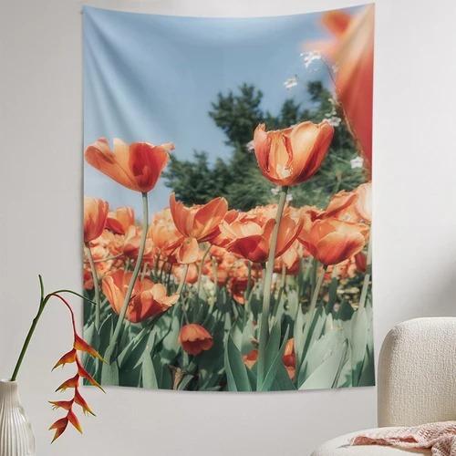 Fashion Home Decoration Tapestry Flower Tulip Pattern Bedroom Living Room Tapestry