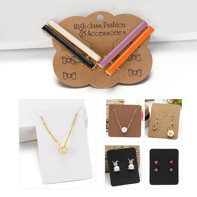50pcs Earrings Necklaces Display Cards for Jewelry Box Packaging Cardboard Hang Tag Card Ear Studs Paper Card Jewelry DIY