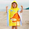 Kids Hooded Towel Cute Cartoon Bathrobe Exquisite Pattern Highly Absorbent Friendly To Skin Foldable Toddler
