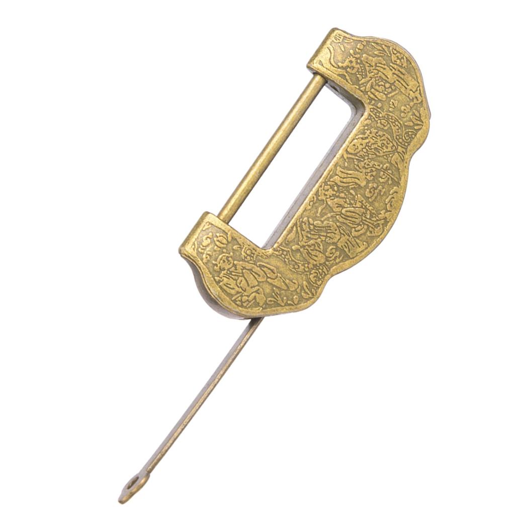 Антикварный замок из цинкового сплава в ретро-стиле эпохи Мин-Цин, замок для двери/шкафа с кисточкой, бронзовый