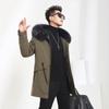 Men's Parka Raccoon Fur Collar Detachable Rabbit Fur Liner Fur All-in-one Mid-length Fur Winter Coat
