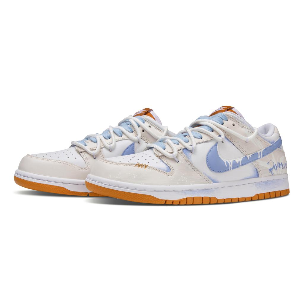Nike Кроссовки Dunk Бледно-голубые Устойчивые к истиранию Низкие Скейтбордические Обувь Унисекс Бежевый Белый Синий FQ6965-700(Команда864-)