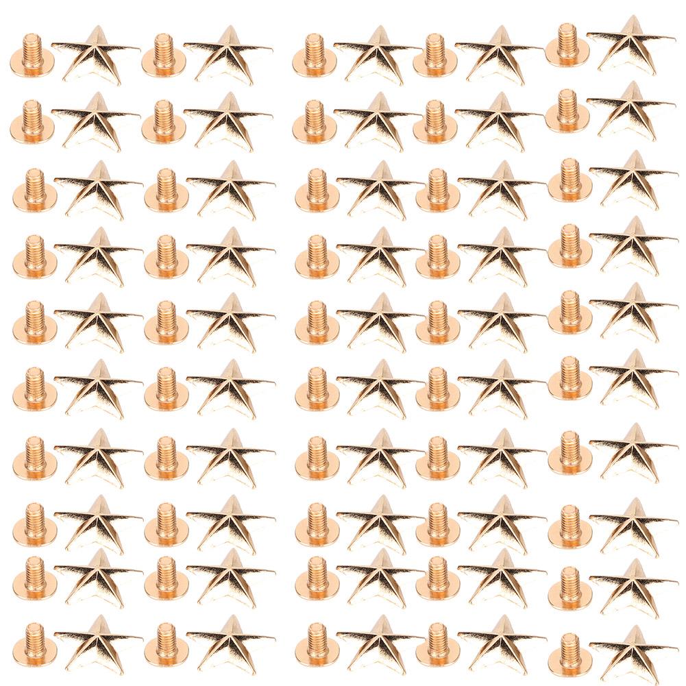 Заклепки в форме звезды, самодельные аксессуары для одежды и обуви с винтами 14 мм, золото