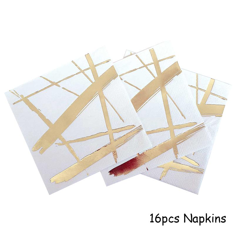 Одноразовая посуда из золотой фольги и мрамора, бумажные тарелки для вечеринок, стаканчики, сувениры на вечеринку в честь рождения ребенка, бумажные трубочки для питья, принадлежности для свадебной вечеринки