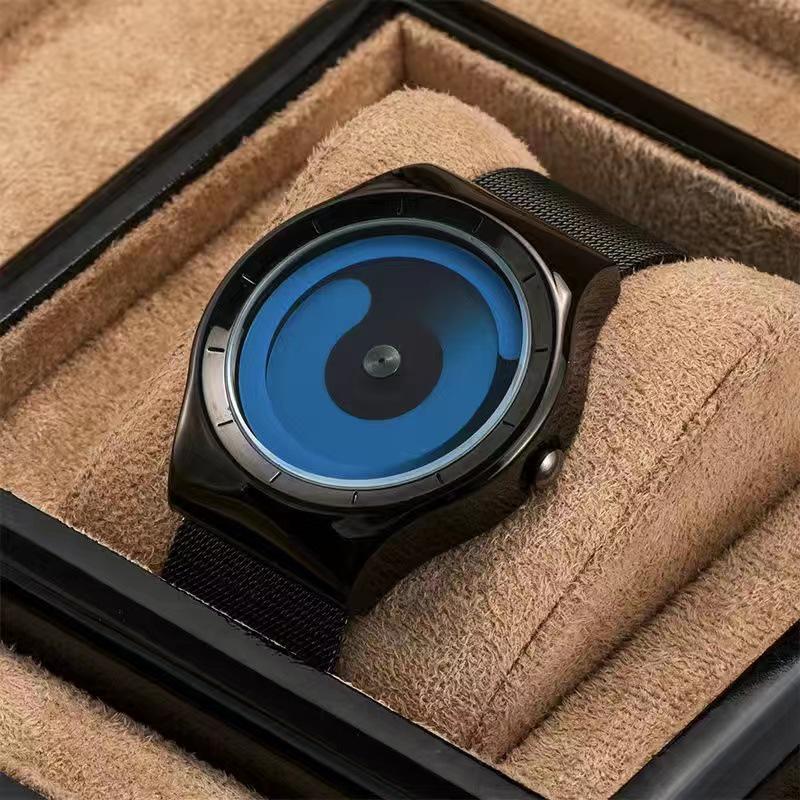 Инновационные мужские кварцевые часы Swirl без стрелок – Водонепроницаемые, Стильные и Идеальные для Студентов