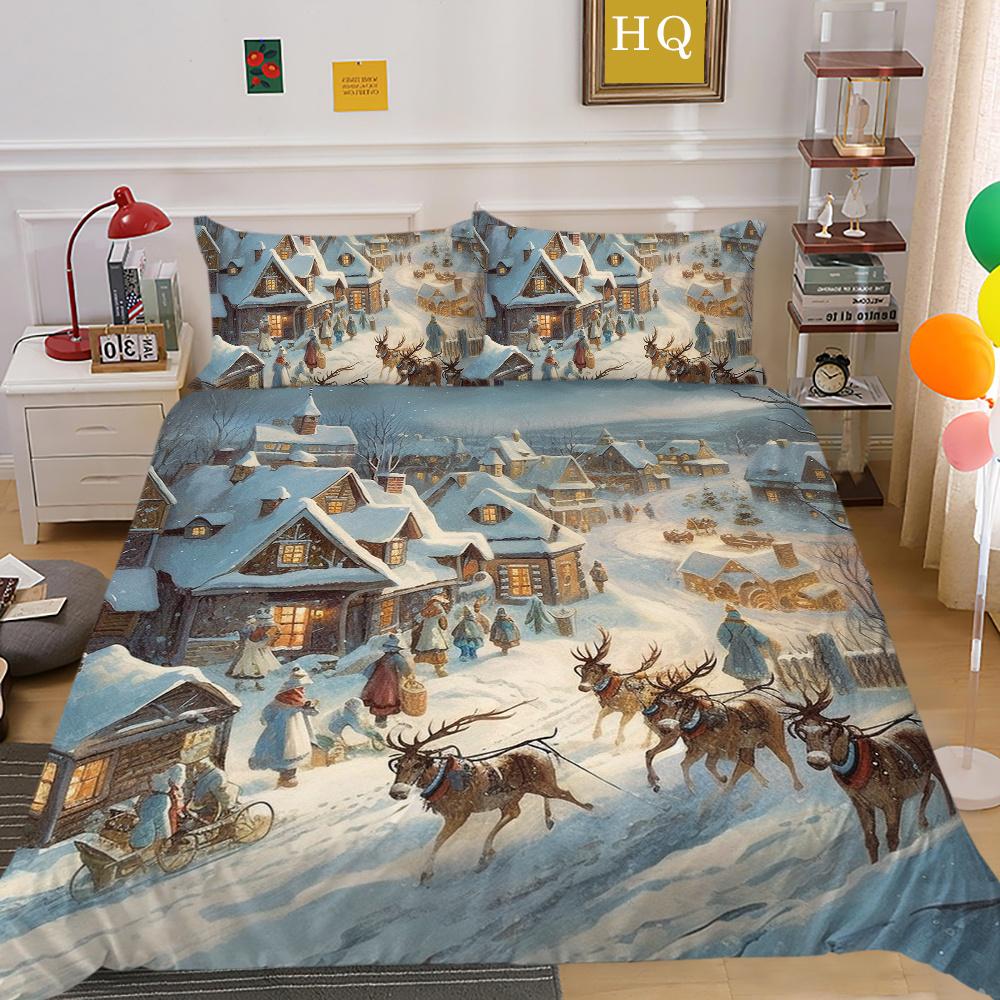 Покрывала с рождественским принтом и 3D декором для спальни, полный размер, микрофибра, высокое качество, дизайн, домашний текстиль для девочек