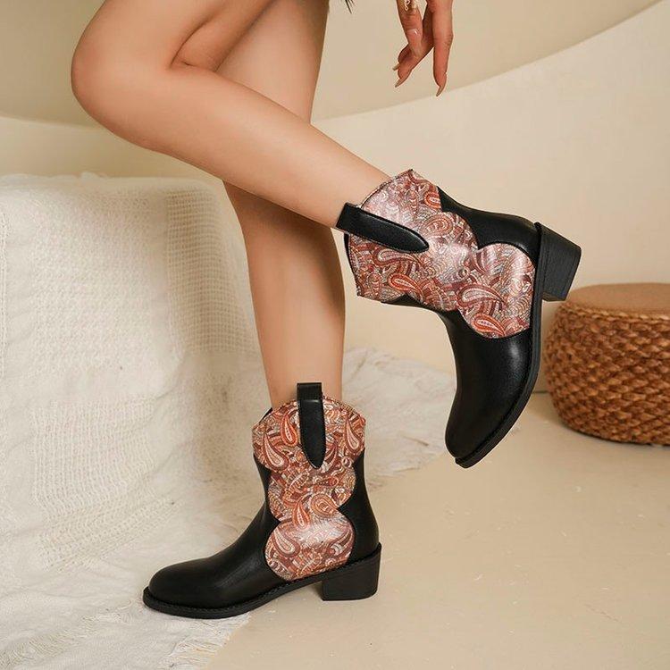 Модные женские короткие ботинки, массивный каблук, дизайнерский питоновый принт, модные ботильоны
