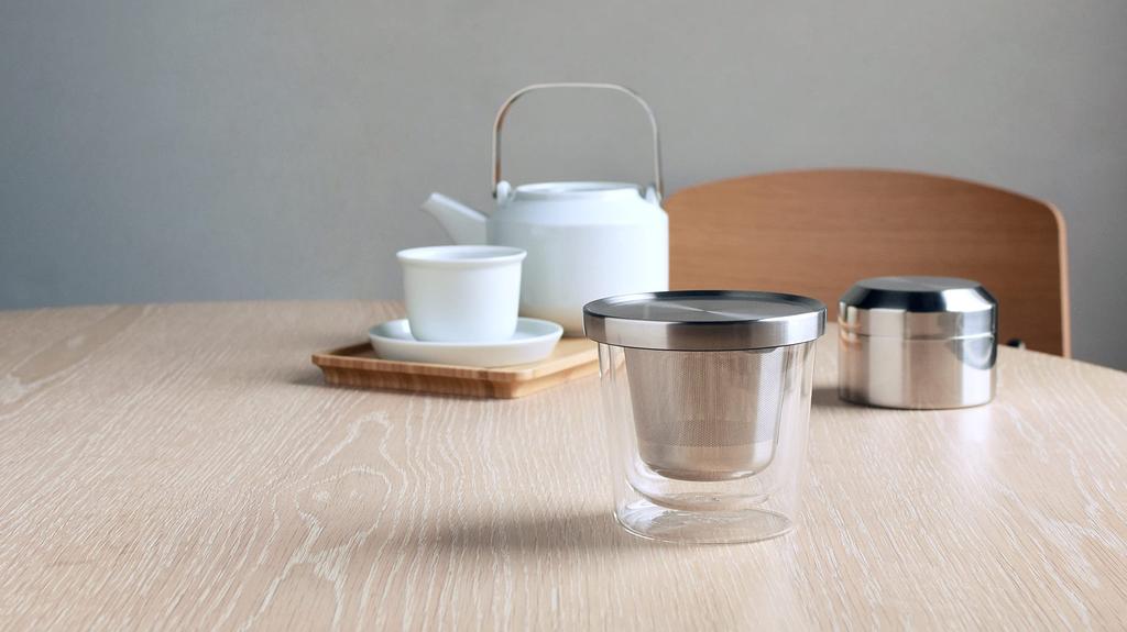 Kinto LT Cup with Strainer, 260ml, Heat-Resistant Glass, Gift, 21240