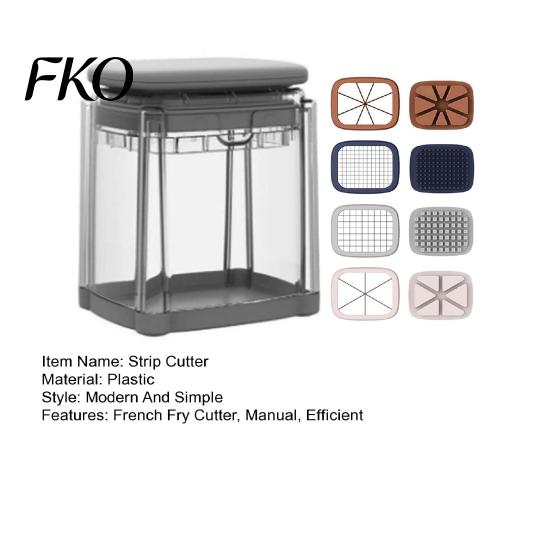 Fruit And Vegetable Dicer French Fry Cutter, with Large-Capacity Visible Box, Stainless Steel Blades Easy Press Slicer Quick Cutting Tool, for