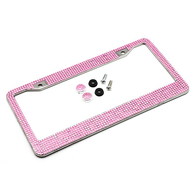 1~8 шт. блестящая хрустальная рамка номерного знака для женщин, держатель крышки номерного знака, рамка номерного знака автомобиля со стразами для США