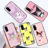 Черный чехол для iPhone 16 15 Plus 14 13 12 11 Pro 8 6 SE XR XS Max P30 Nova 5T Y5P Y6 Y7 Y8P Y9 Realme C30 C33 C31 L-16 Cute Kuromi