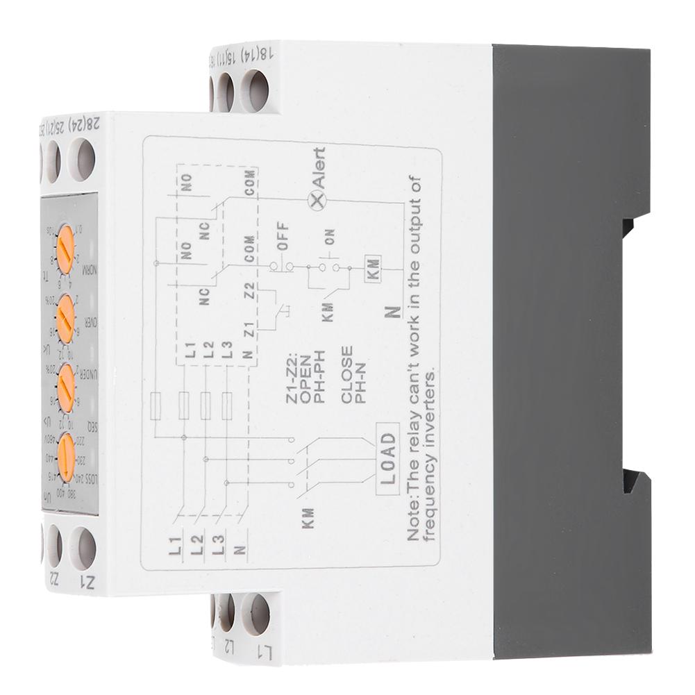 3-фазное реле напряжения, многофункциональное устройство контроля перенапряжения и пониженного напряжения со светодиодом