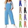 Women's Loose Casual Sleeveless Jumpsuit Solid Color Pocket Jumpsuit Pocket Jumpsuit