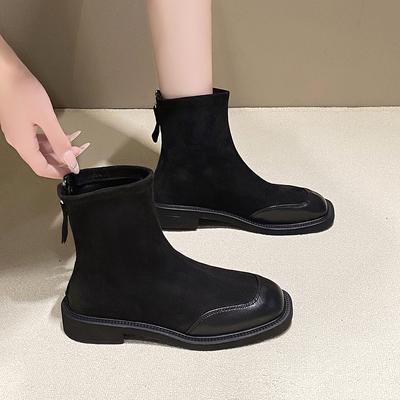 Модные женские ботильоны на среднем каблуке с квадратным носком. Зимняя тенденция 2025 года. Новые повседневные кроссовки для ходьбы на открытом воздухе. Элегантные туфли-лодочки. Массивные туфли-лодочки.