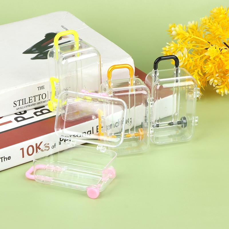 1Pc 5*7Cm Candy Box Dollhouse Mini Suitcase Trolley Luggage Handbag Model Decor