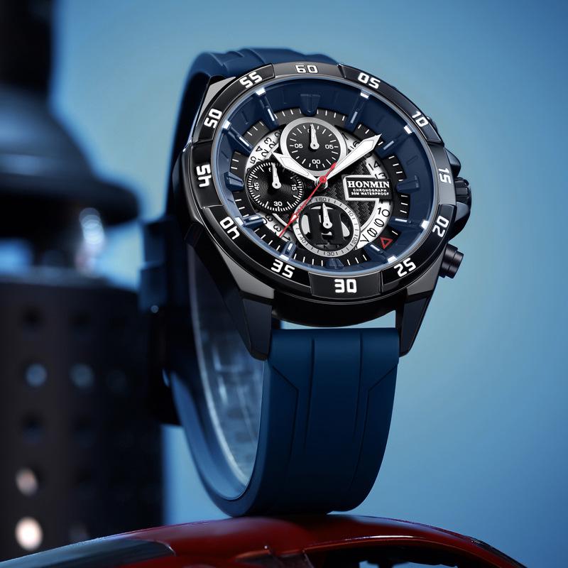 Мужские наручные часы HONMIN для активного отдыха - Люминесцентные, Водонепроницаемые, Большой циферблат