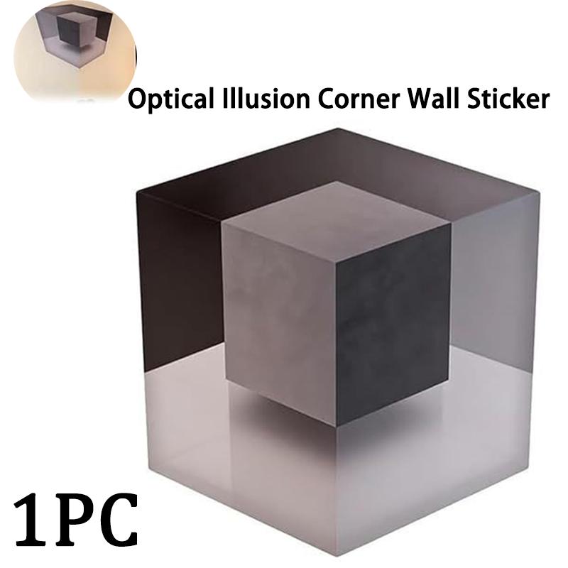 3D Three-Dimensional Optical Illusion Corner Wall Decal Large Removable Peel Stick Art Modern Home Decor For Living Room Office